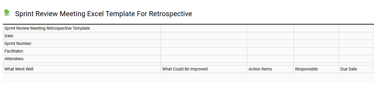 Sprint review meeting Excel template for retrospective