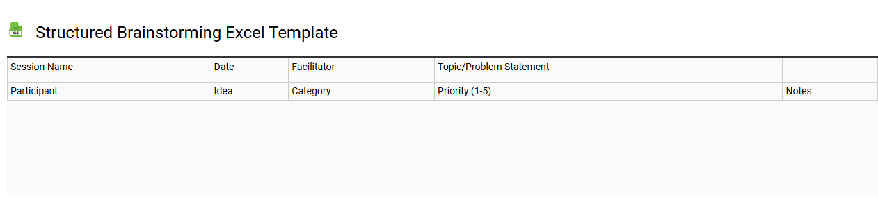 Structured brainstorming Excel template