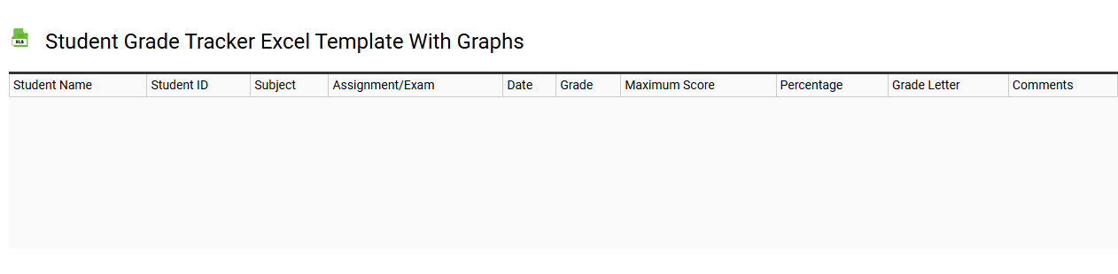 Student grade tracker Excel template with graphs