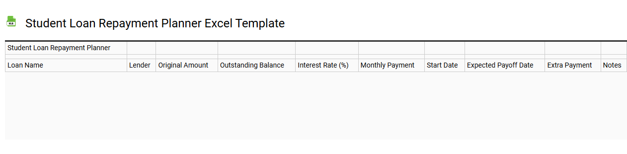 Student loan repayment planner Excel template