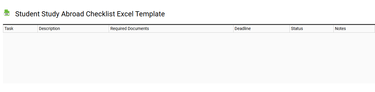 Student study abroad checklist Excel template