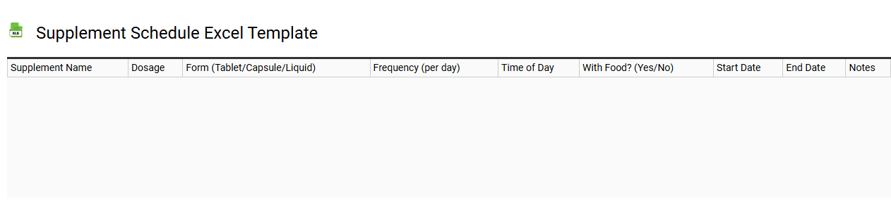 Supplement schedule Excel template