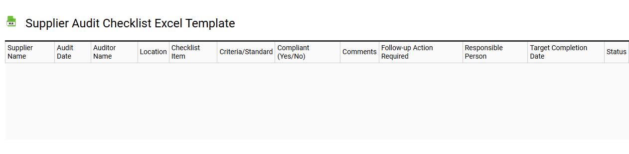 Supplier audit checklist Excel template