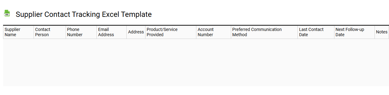 Supplier contact tracking Excel template