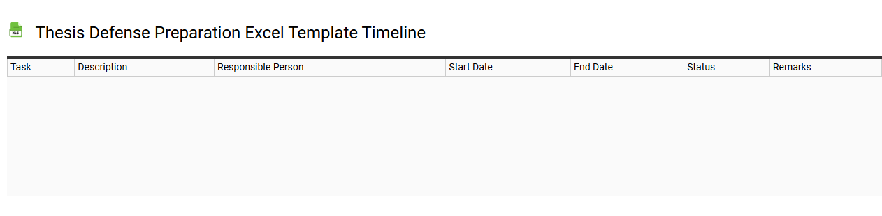 Thesis defense preparation Excel template timeline