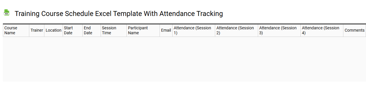 Training course schedule Excel template with attendance tracking