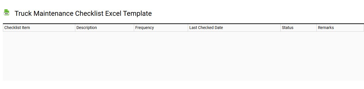 Truck maintenance checklist Excel template