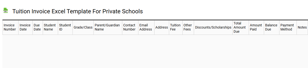 Tuition invoice Excel template for private schools