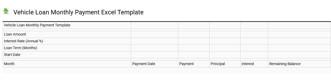 Vehicle loan monthly payment Excel template