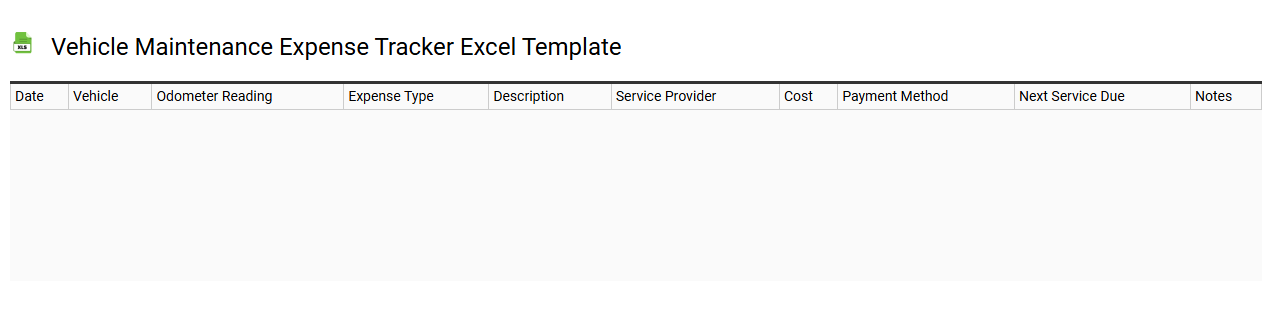 Vehicle maintenance expense tracker Excel template
