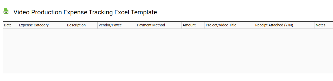 Video production expense tracking Excel template