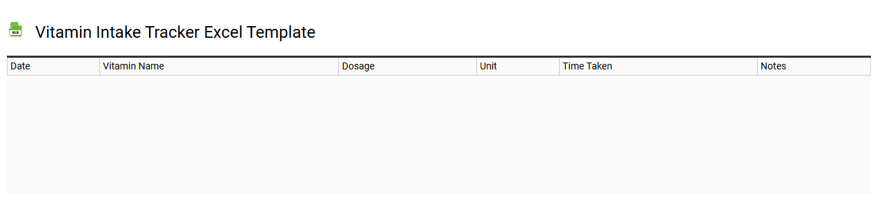Vitamin intake tracker Excel template