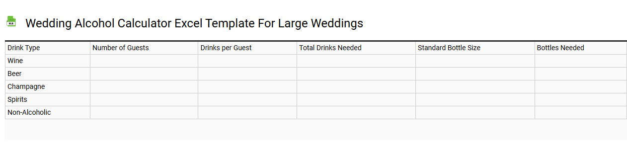 Wedding alcohol calculator Excel template for large weddings