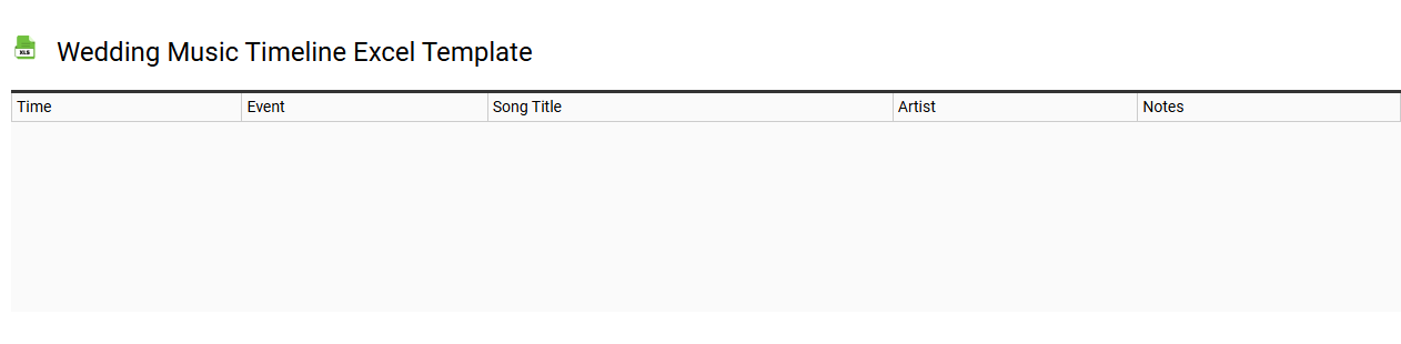 Wedding music timeline Excel template