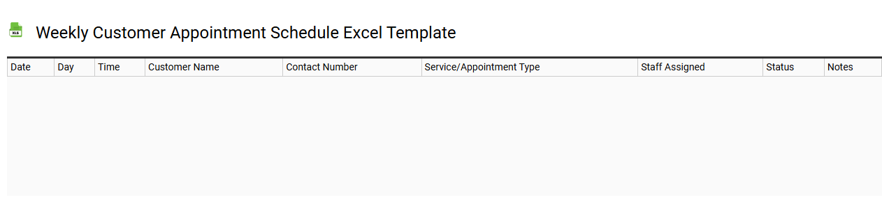 Weekly customer appointment schedule Excel template