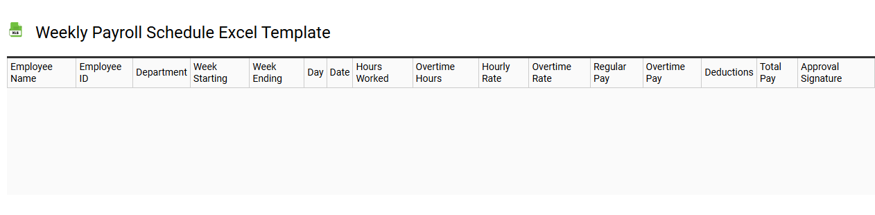 Weekly payroll schedule Excel template