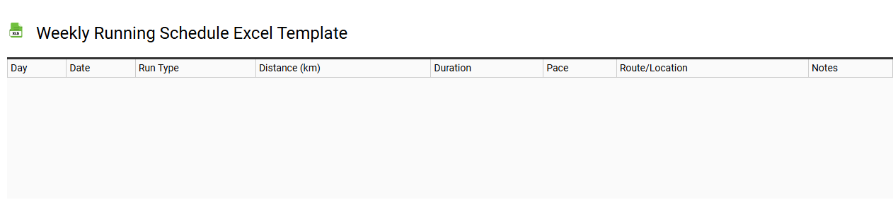 Weekly running schedule Excel template