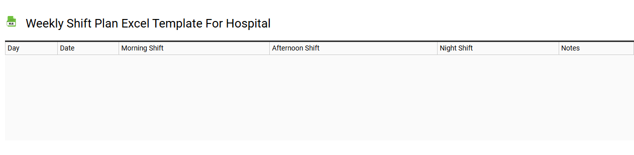 Weekly shift plan Excel template for hospital