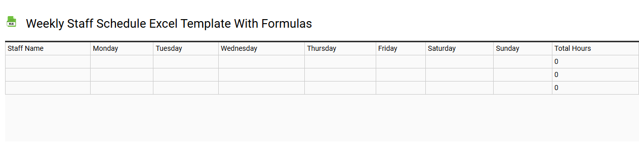 Weekly staff schedule Excel template with formulas