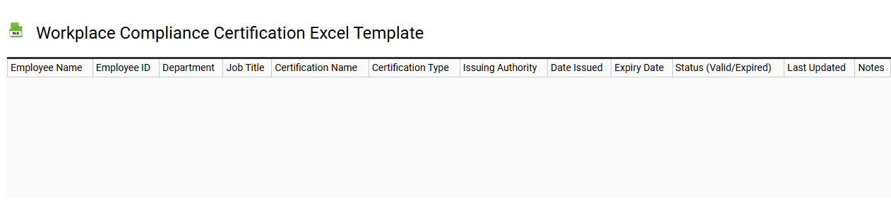Workplace compliance certification Excel template