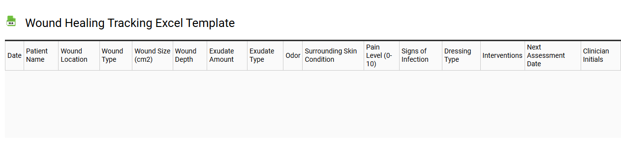 wound healing tracking Excel template