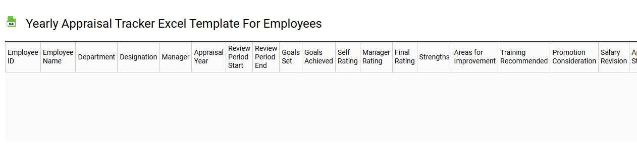 Yearly appraisal tracker Excel template for employees