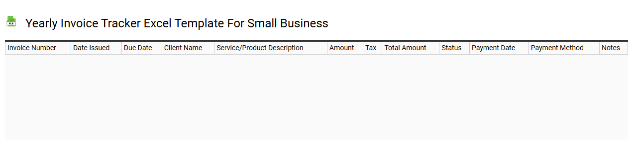 Yearly invoice tracker Excel template for small business
