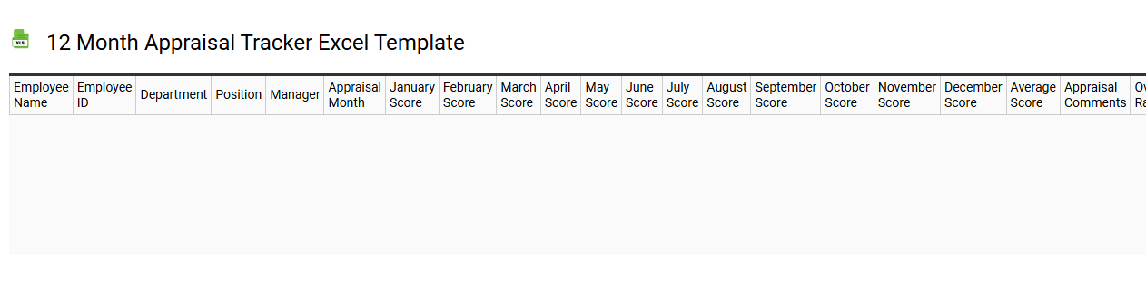 12 month appraisal tracker Excel template