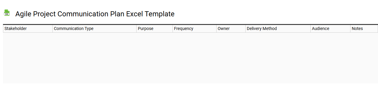 Agile project communication plan Excel template