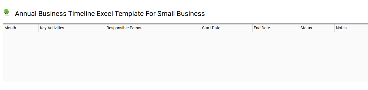 Annual business timeline Excel template for small business