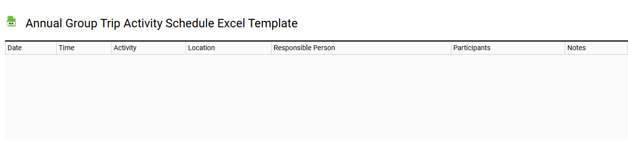 Annual group trip activity schedule Excel template