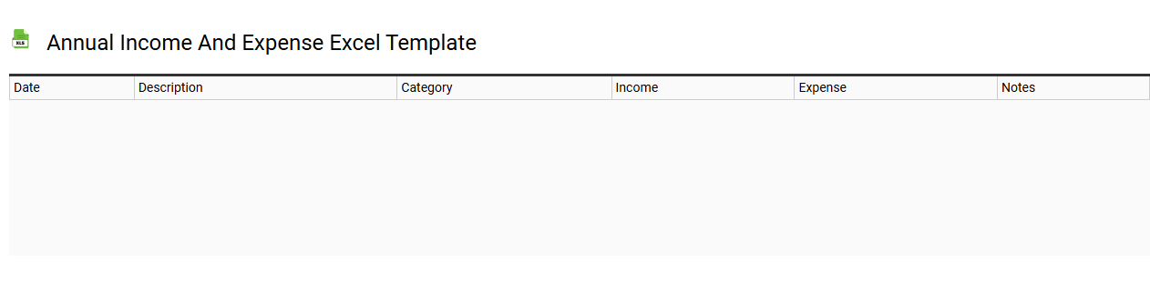 Annual income and expense Excel template