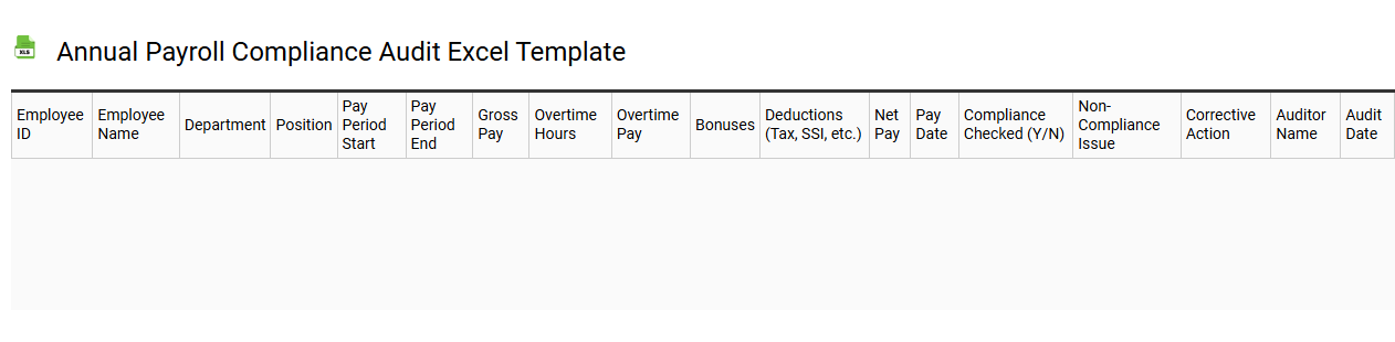 Annual payroll compliance audit Excel template