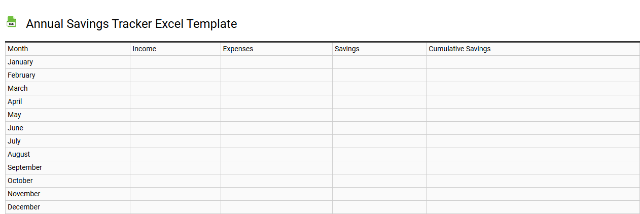 Annual savings tracker Excel template