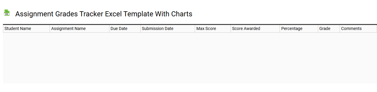 Assignment grades tracker Excel template with charts