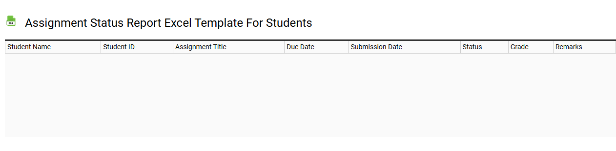 Assignment status report Excel template for students