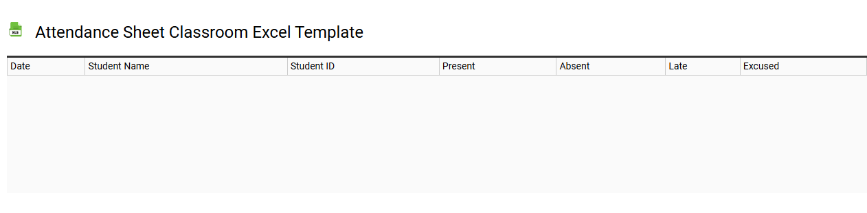 Attendance sheet classroom Excel template