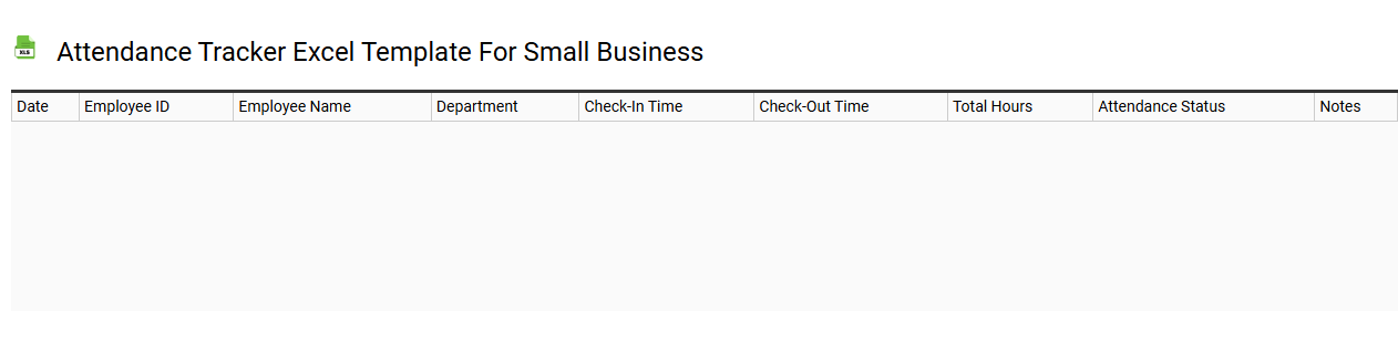 Attendance tracker Excel template for small business