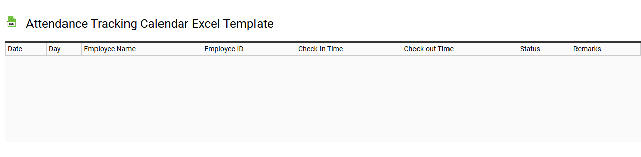 Attendance tracking calendar Excel template