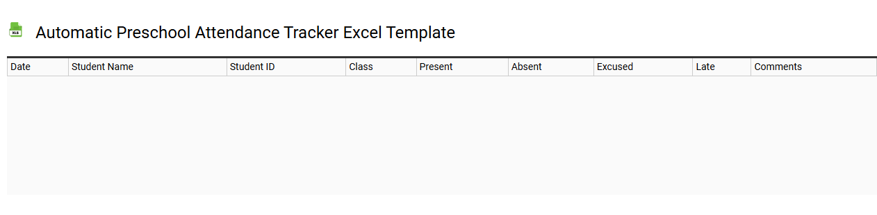 Automatic Preschool attendance tracker Excel template