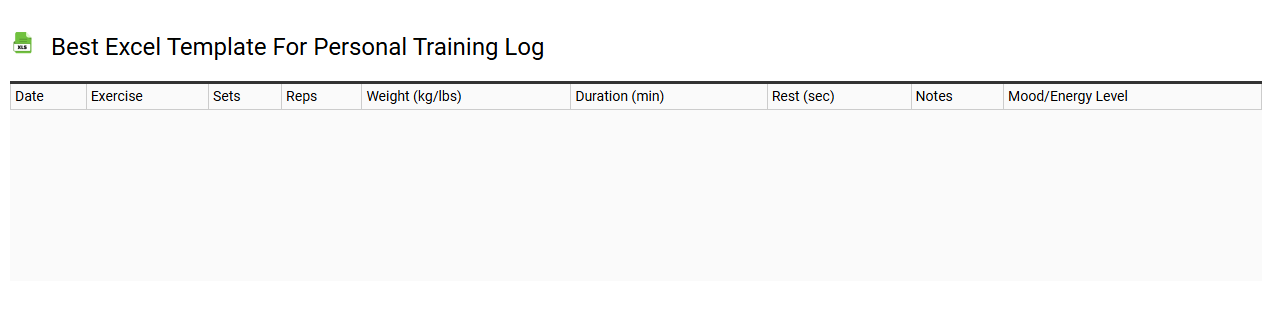 Best Excel template for personal training log