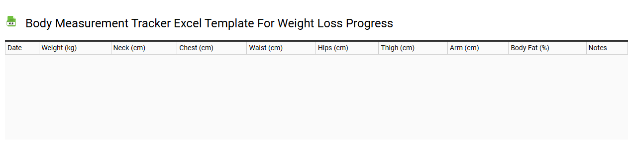 Body measurement tracker Excel template for weight loss progress