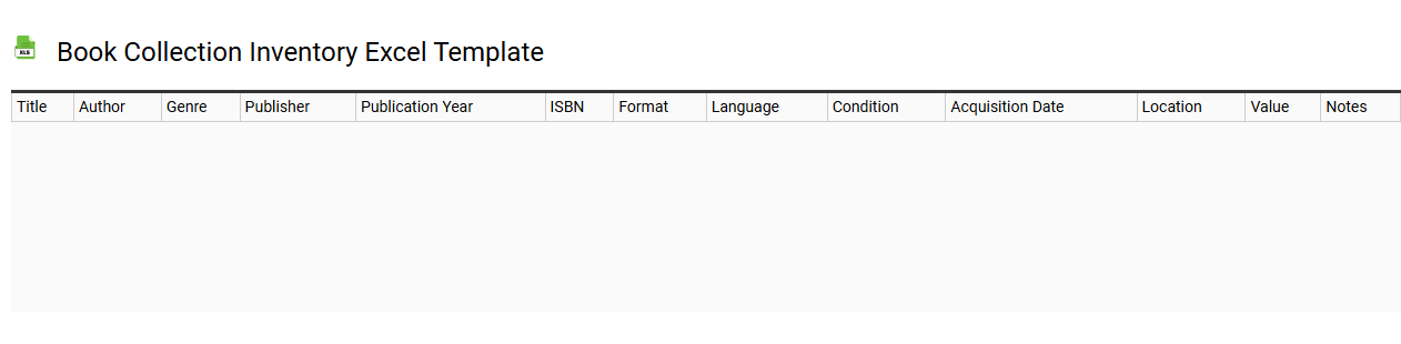 Book collection inventory Excel template