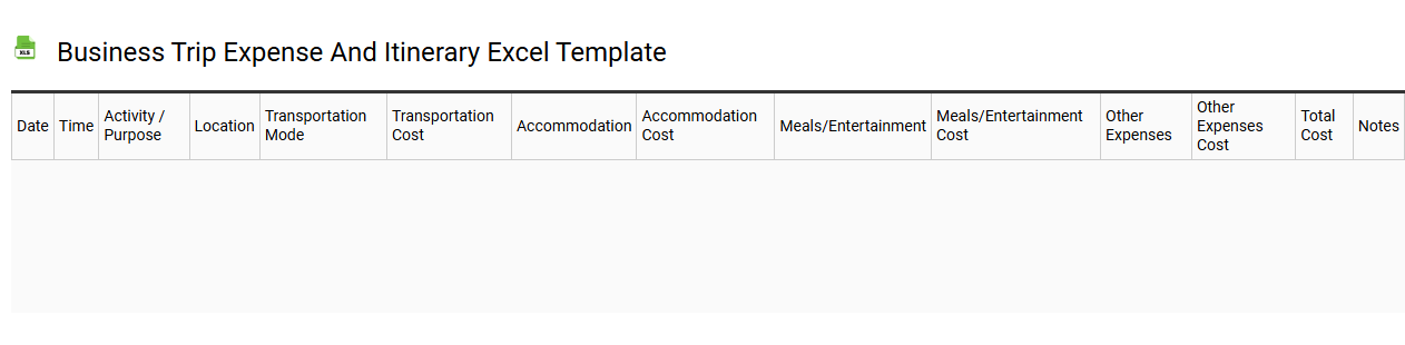 Business trip expense and itinerary Excel template