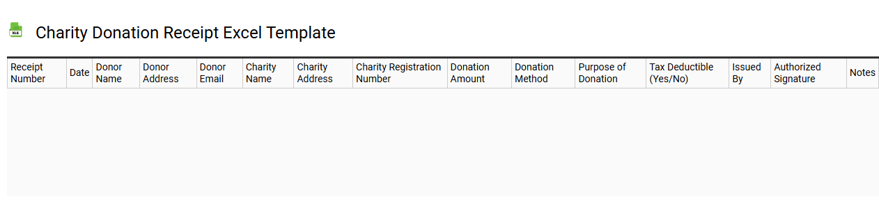 Charity donation receipt Excel template