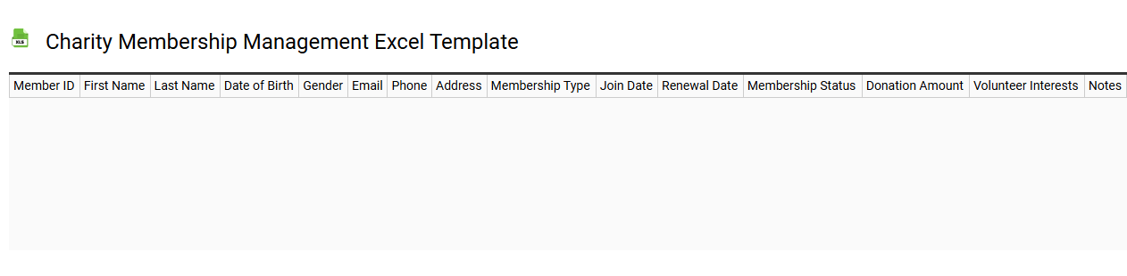 Charity membership management Excel template