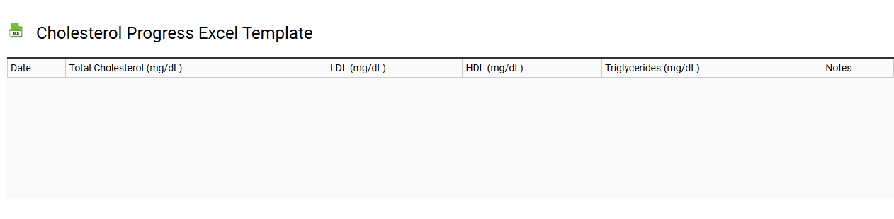 Cholesterol progress Excel template
