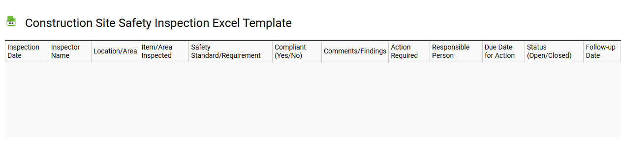 Construction site safety inspection Excel template