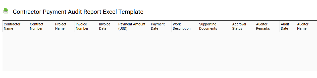 Contractor payment audit report Excel template