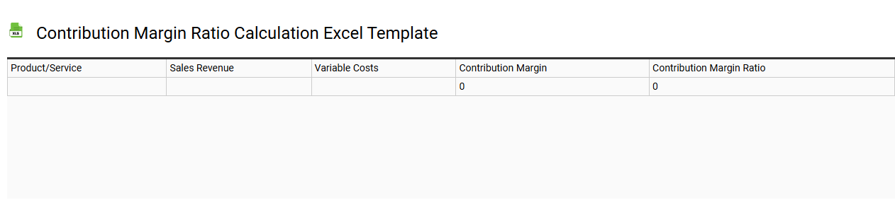 Contribution margin ratio calculation Excel template